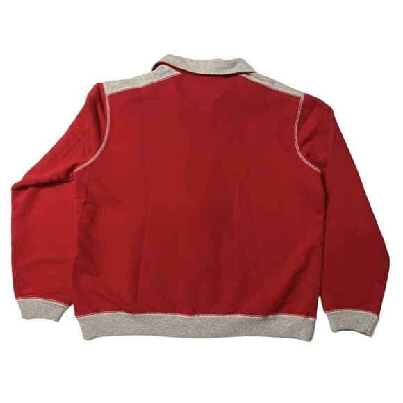 Vintage EVR SPORT Women's Zip Up Jacket 90's/y2k‎ 100% cotton X-Large Red & Grey - Picture 2 of 5